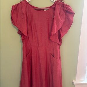 Chic Pink/Red Midi Dress Size L